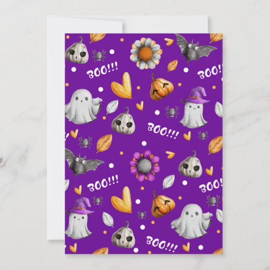 Halloween Little Boo Ghost Baby shower Kaart (Achterkant)