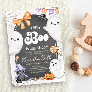 Halloween Little Boo Ghost Baby shower Kaart