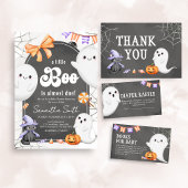 Halloween Little Boo Ghost Baby shower Kaart