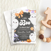 Halloween Little Boo Ghost Baby shower Kaart