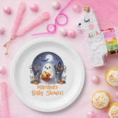 Halloween Little Boo Ghost Baby shower Papieren Bordje (Feest)