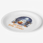 Halloween Little Boo Ghost Baby shower Papieren Bordje (Gekanteld)