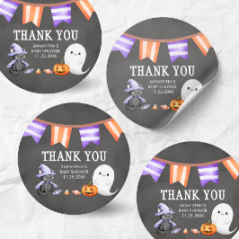 Halloween Little Boo Ghost Baby shower Ronde Sticker