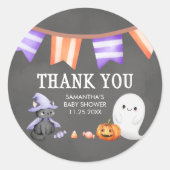 Halloween Little Boo Ghost Baby shower Ronde Sticker (Voorkant)