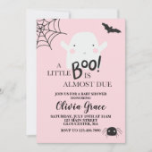 Halloween Little Boo Ghost Baby shower Roze Kaart (Voorkant)