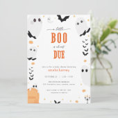 Halloween Little Boo Ghost Baby shower Uitnodiging (Staand voorkant)