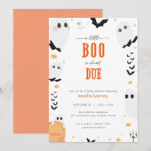 Halloween Little Boo Ghost Baby shower Uitnodiging (Voorkant / Achterkant)