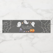 Halloween Little Boo Ghost Baby shower Waterfles Etiket (Enkel label)