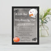 Halloween Little Boo Ghost Boy Baby shower per Mai Kaart (Staand voorkant)