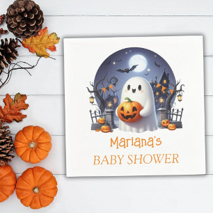 Halloween Little Boo Ghost Boy Baby shower Servet