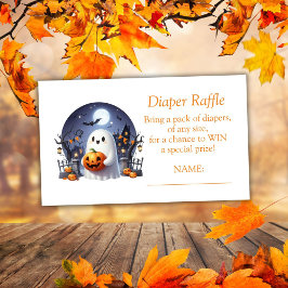 Halloween Little Boo Ghost Luier Raffle Ticket Informatiekaartje