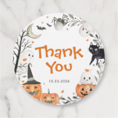 Halloween Little Boo Ghost Pumpkin Baby shower Bedankjes Labels (Achterkant)