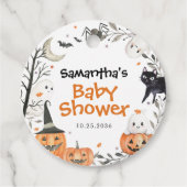 Halloween Little Boo Ghost Pumpkin Baby shower Bedankjes Labels (Voorkant)