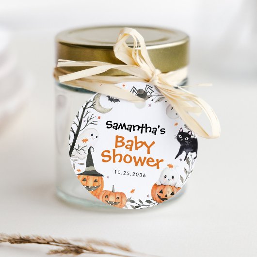 Halloween Little Boo Ghost Pumpkin Baby shower Bedankjes Labels