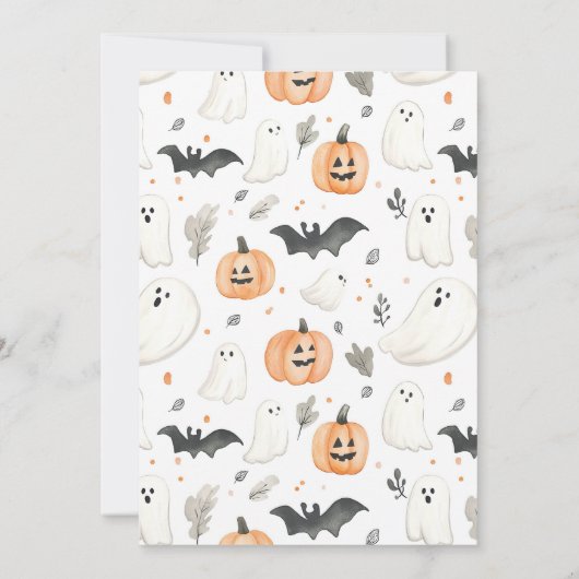 Halloween Little Boo Ghost Pumpkin Baby shower Kaart (Achterkant)