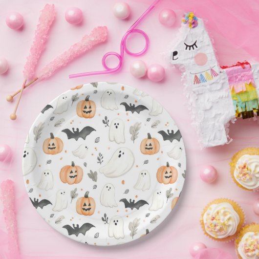 Halloween Little Boo Ghost Schattige Baby shower Papieren Bordje (Feest)