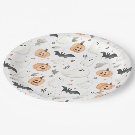Halloween Little Boo Ghost Schattige Baby shower Papieren Bordje (Gekanteld)