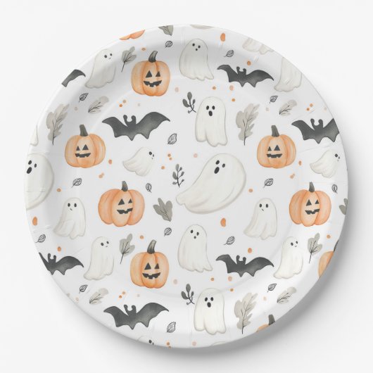 Halloween Little Boo Ghost Schattige Baby shower Papieren Bordje (Voorkant)