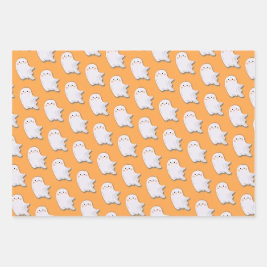 Halloween Little Boo Ghosts die papierbladen overv Inpakpapier Vel (Voorkant)