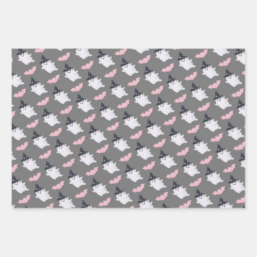 Halloween Little Boo Ghosts Inpakpapier Vel (Voorkant 3)