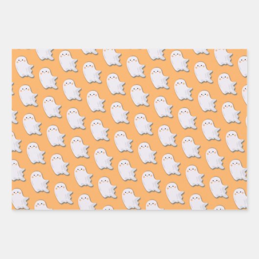 Halloween Little Boo Ghosts Inpakpapier Vel (Voorkant)