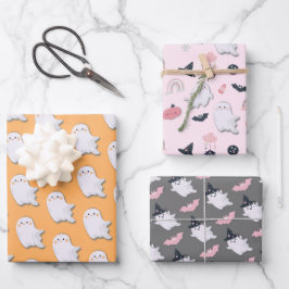 Halloween Little Boo Ghosts Inpakpapier Vel