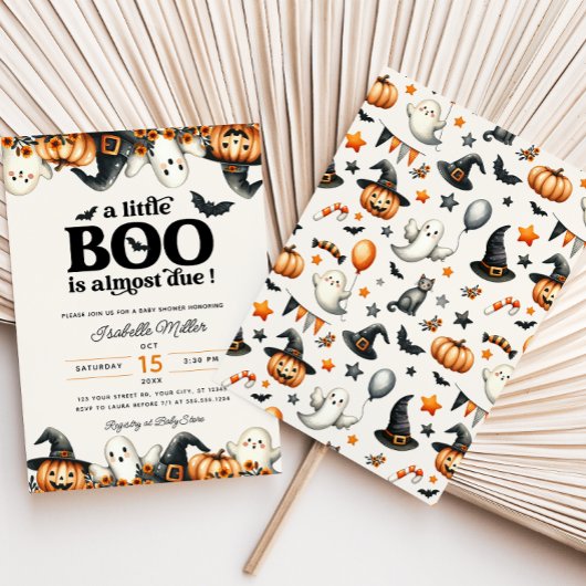 Halloween Little Boo Herfst pompoen Baby shower Kaart