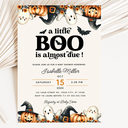 Halloween Little Boo Herfst pompoen Baby shower Kaart