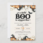 Halloween Little Boo Herfst pompoen Baby shower Kaart (Voorkant)