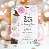 Halloween Little Boo Pink Ghost 2e verjaardagsfees Kaart