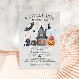 Halloween Little Boo Pumpkin Baby shower Kaart