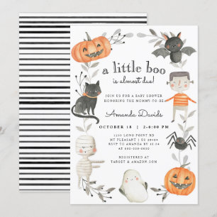Halloween Little Boo Pumpkin Cute Herfst Baby show Kaart