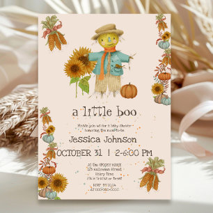 Halloween Little Boo Scarecrow Cute Baby shower Kaart