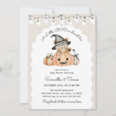 Halloween Little Boo Schattig Pompoen Baby shower Kaart (Voorkant)