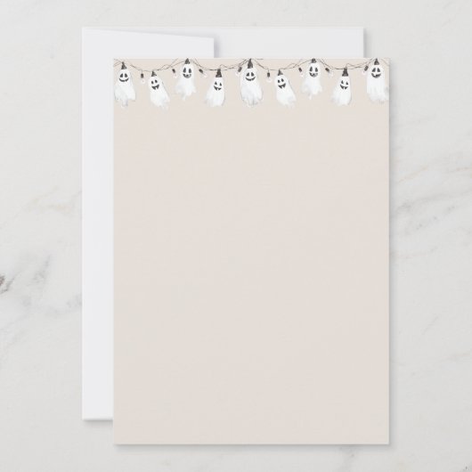 Halloween Little Boo Schattig Pompoen Baby shower Kaart (Achterkant)