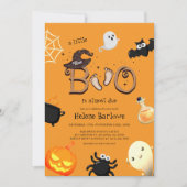 Halloween Little Boo Sinaasappel Baby shower Kaart (Voorkant)