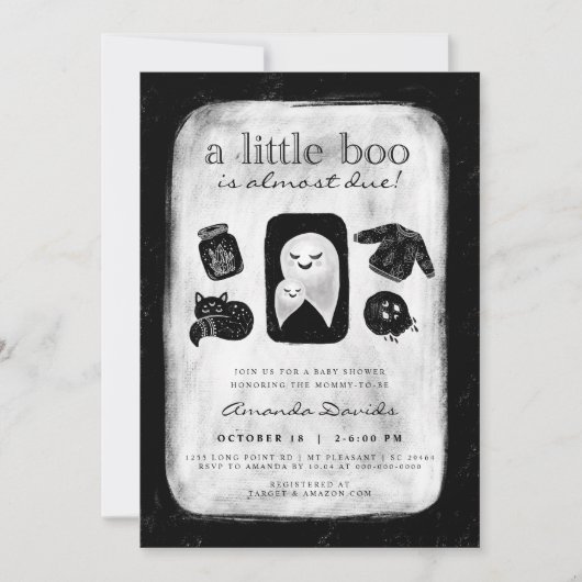 Halloween Little Boo Skull Sprinkle Baby shower in Kaart (Voorkant)