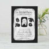 Halloween Little Boo Skull Sprinkle Baby shower in Kaart (Staand voorkant)