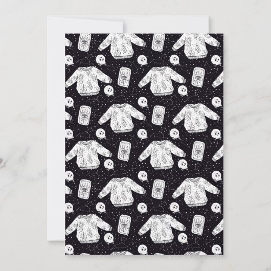Halloween Little Boo Skull Sprinkle Baby shower in Kaart (Achterkant)