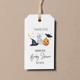 Halloween Little Boo Watercolor Baby Shower  Cadeaulabel