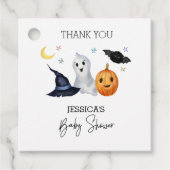 Halloween Little Boo Waterverf Baby shower Bedankjes Labels (Voorkant)