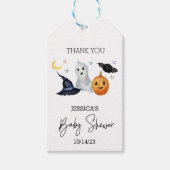 Halloween Little Boo Waterverf Baby shower Cadeaulabel (Voorkant)