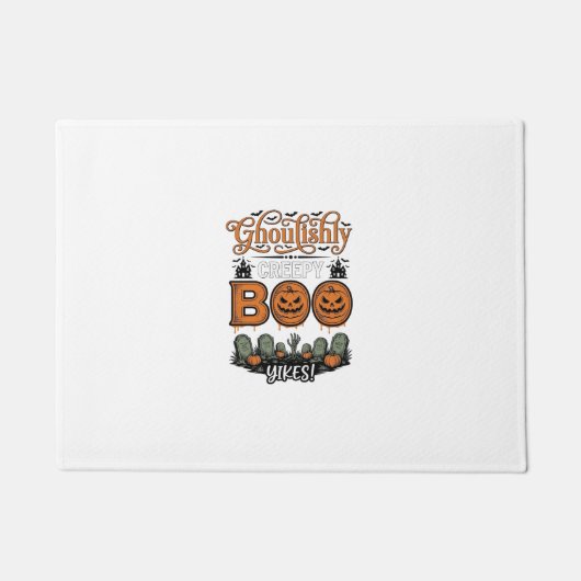 Halloween Little Boo Yah Schattig Griezelig Vector Deurmat (Voorkant)