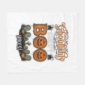 Halloween Little Boo Yah Schattig Griezelig Vector Fleece Deken (Voorkant (Horizontaal))