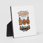 Halloween Little Boo Yah Schattig Griezelig Vector Fotoplaat (Voorkant)