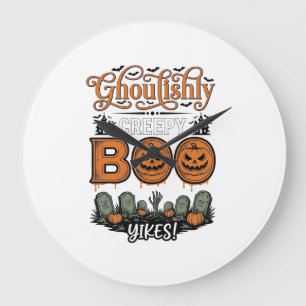 Halloween Little Boo Yah Schattig Griezelig Vector Grote Klok