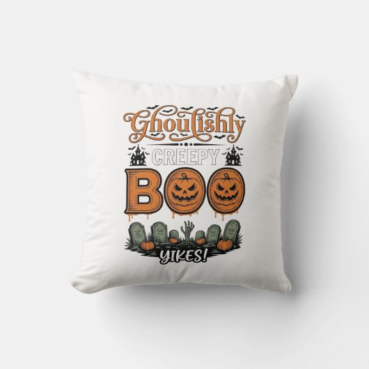 Halloween Little Boo Yah Schattig Griezelig Vector Kussen (Voorkant)