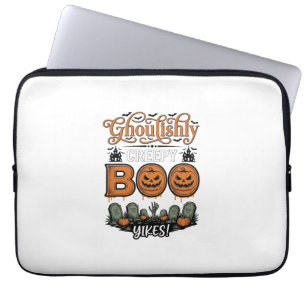 Halloween Little Boo Yah Schattig Griezelig Vector Laptop Sleeve