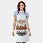 Halloween Little Boo Yah Schattig Griezelig Vector Schort (Gedragen)