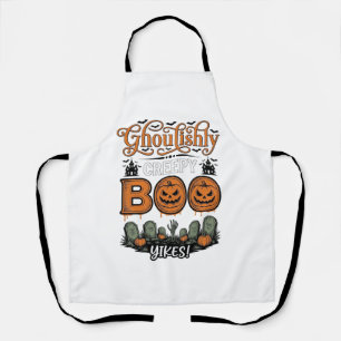 Halloween Little Boo Yah Schattig Griezelig Vector Schort